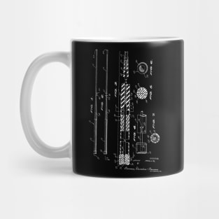 Billiard Cue Vintage Patent Hand Drawing Mug